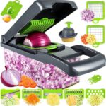 13-in-1 Multifunctional Vegetable Cutter with 8 Blades and Food Container