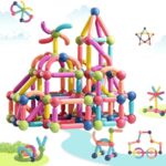 Magnetic Sticks Building Set | 64-Piece STEM Magnetic Toy for Kids