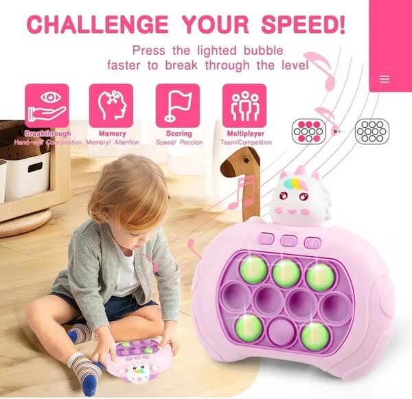 fast push pop it game with led handheld
