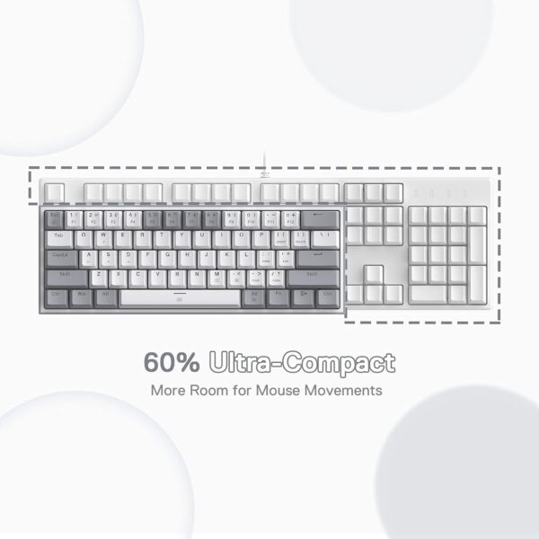 gaming keyboard with rgb backlighting 14 60% ultra compact gaming keyboard features
