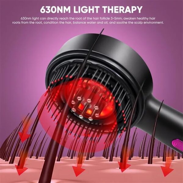 Black Scalp Massaging Brush with Oil Applicator + Free Rosemary Hair Care Essential Oil 30ml