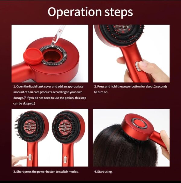 Black Scalp Massaging Brush with Oil Applicator + Free Rosemary Hair Care Essential Oil 30ml