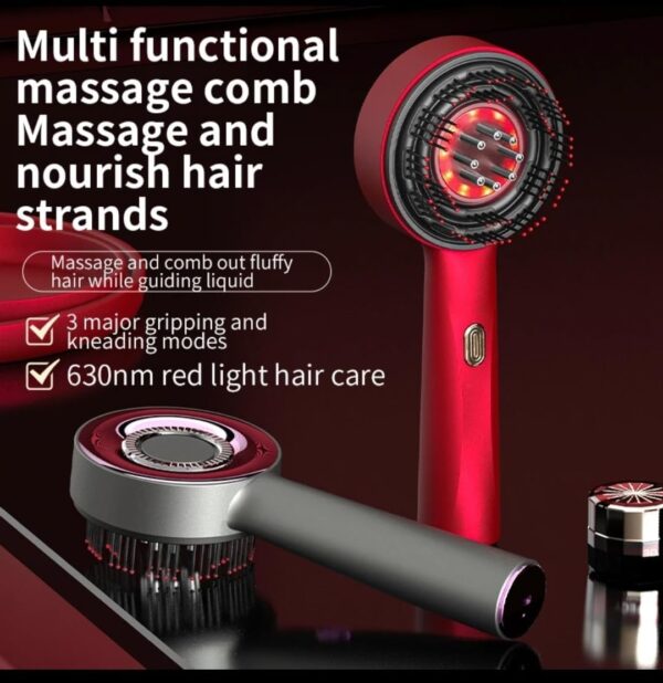 Black Scalp Massaging Brush with Oil Applicator + Free Rosemary Hair Care Essential Oil 30ml
