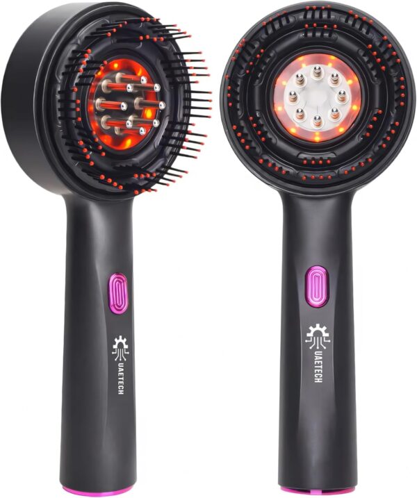 Black Scalp Massaging Brush with Oil Applicator + Free Rosemary Hair Care Essential Oil 30ml