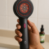 Black Scalp Massaging Brush with Oil Applicator + Free Rosemary Hair Care Essential Oil 30ml
